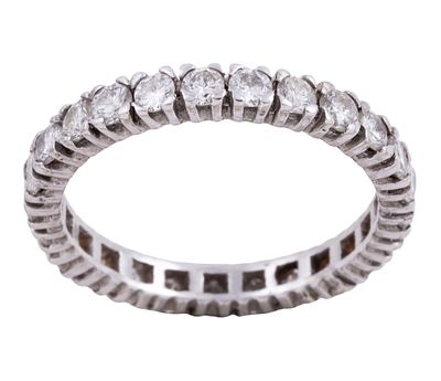ALIANZA ETERNITY EN ORO 18KT Y DIAMANTES. Alianza realizada en oro de 18kt. Diseño "Eternity" 