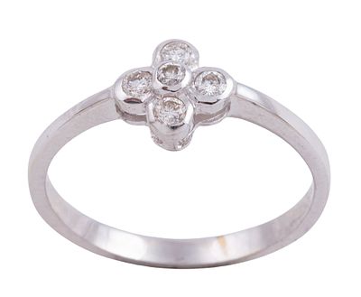 SORTIJA EN ORO 18KT Y DIAMANTES. Sortija realizada en oro 18kt con motivo central en forma de 