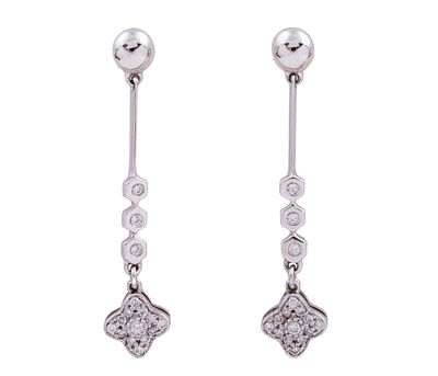 PENDIENTES EN ORO 18KT Y DIAMANTES. Pareja de pendientes realizados en oro 18kt formado por dos 