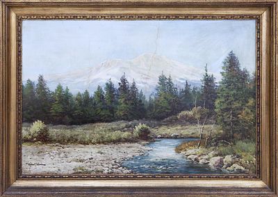 VISTAS DE LA MONTAÑA. ROBERT WOOD (1852-1899) Óleo sobre lienzo Representa una preciosa vista 