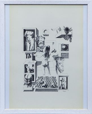 LA ESCULTORA. HOMENAJE A ÁNGELA, 2006. CELEDONIO PERELLÓN CARDONA (Madrid, 1926-2015) Litografía 