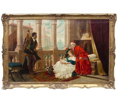 COPIA DE LA OBRA ORIGINAL "ESCENA DE OTELO" DE JACK LEIGH WARDLEWORTH (Reino Unido, 1863-1925). Ó 