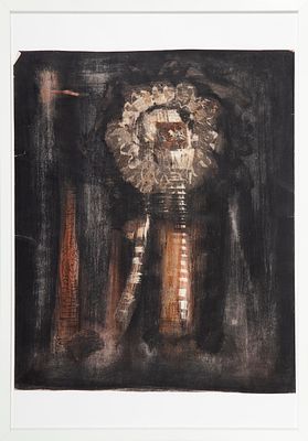 ROSTRO, 1961. JOSÉ RIBERA (S.XX) Técnica mixta sobre papel Fechada en ángulo inferior 