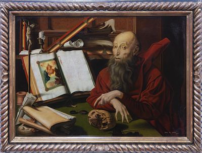 COPIA DE LA OBRA ORIGINAL “SAN JERÓNIMO EN EL ESTUDIO” DE MARINUS VAN REYMERSWALE (1971). JOSÉ 