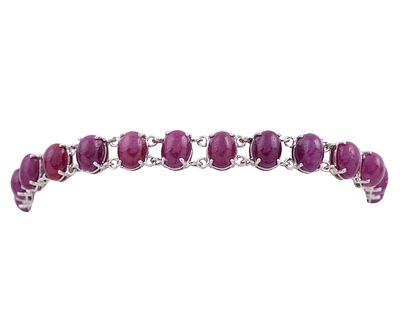 PULSERA EN PLATA 925 Y RUB&Iacute;ES. Pulsera realizada en plata de ley 925. Compuesta por 19 rub&iacute;es en 