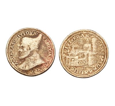 7&ordf; MONEDA DE COBRE CONMEMORATIVA DEL DUX DE VENECIA ANDREAS GRITI. POR ANDREA SPINELLI. 1534. Anv 