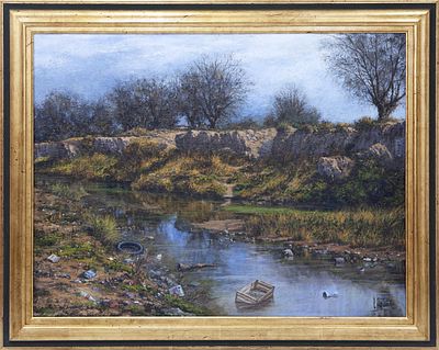 R&Iacute;O MANZANARES. CARLOS AGUADO (1936-2010) T&eacute;cnica mixta sobre lienzo Firmado en la esquina 