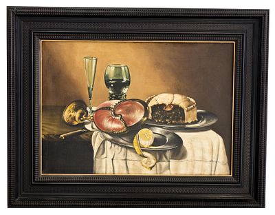 BODEG&Oacute;N, SIGUIENDO MODELOS DE ROELOF KOETS. S.XX. &Oacute;leo sobre lienzo Muestra un modelo de bodeg&oacute;n 