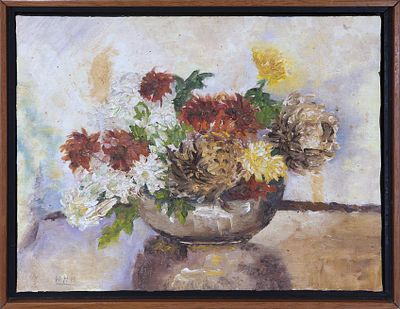 BODEG&Oacute;N DE FLORES. HUMILDA HERN&Aacute;NDEZ HERN&Aacute;NDEZ (Espa&ntilde;a, S.XX) &Oacute;leo sobre lienzo Representa un 