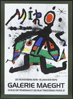 CARTEL ANUNCIADOR PARA LA EXPOSICI&Oacute;N DE LA OBRA DE MIR&Oacute; EN LA GALER&Iacute;A MAEGHT. PAR&Iacute;S, NOVIEMBRE 