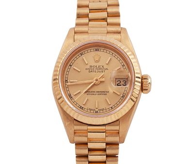 RELOJ ROLEX DATEJUST EN ORO 18KT. AUTOM&Aacute;TICO. Reloj Rolex Datejust con caja y brazalete 