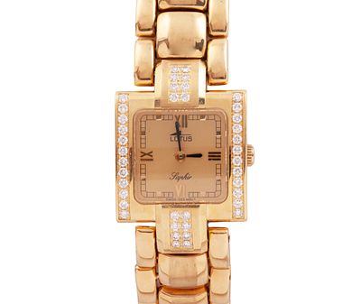 RELOJ LOTUS EN ORO 18KT Y BRILLANTES. CUARZO. Reloj joya de se&ntilde;ora Lotus con caja y correa 