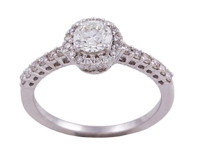 SORTIJA EN ORO 18KT Y BRILLANTES. Sortija realizada en oro de 18kt. Adornada con diamantes en 