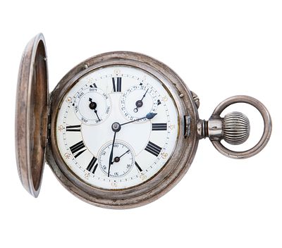 RELOJ DE BOLSILLO SABONETA TRICALENDARIO EN PLATA 900 MACIZA. SISTEMA REMONTOIR. Reloj de 