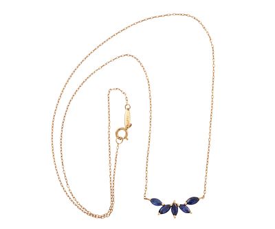 GARGANTILLA "MUNIT" EN ORO DE 18 KT. Y ZAFIROS. Gargantilla "MUNIT" realizada en oro de 18 kt. 