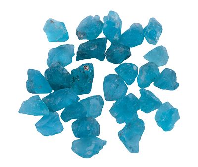 APATITOS AZULES EN BRUTO CON PESO TOTAL DE 55.40 CT. Lote compuesto por apatitos azules en 