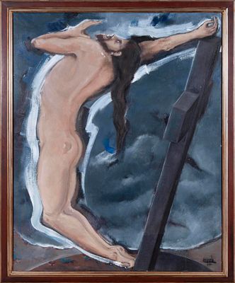 EXHALATTO, 1989. V&Iacute;CTOR PUYUELO (Huesca, 1941 - M&aacute;laga, 2006) &Oacute;leo sobre lienzo Firmado y 