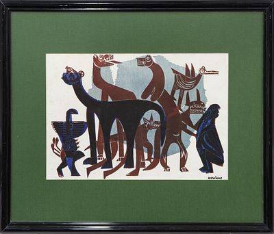 HAP GRIESHABER (Alemania, 1909-1981) Impresi&oacute;n a color Muestra los dise&ntilde;os realizados por el 