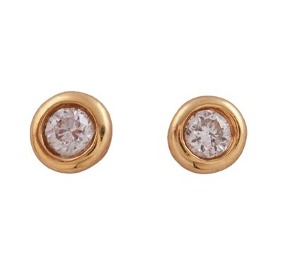 PENDIENTES EN ORO DE 18 KT. Y DIAMANTES. Pendientes abridores realizados en oro de 18 kt. con 