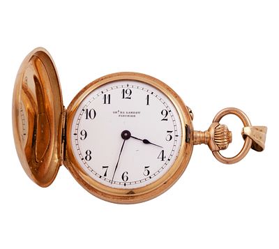 RELOJ DE BOLSILLO SABONETA DE COLGAR " GH s- EDEN.LARDET FLEURIER " EN ORO DE 18 KT. SISTEMA 