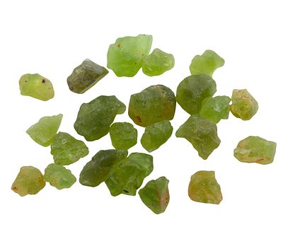 PERIDOTOS EN BRUTO CON PESO TOTAL DE 70.40 CT. Lote de peridotos en bruto, sin talla. Peso 