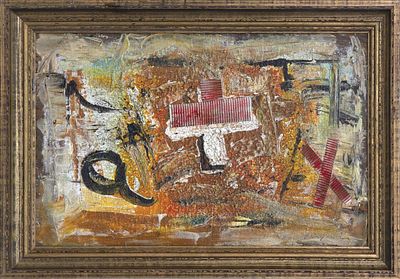 ABSTRACCI&Oacute;N, S.XX. SEGUIDOR DE ANTONI T&Agrave;PIES (Barcelona, 1923- 2012) T&eacute;cnica mixta sobre tabla 