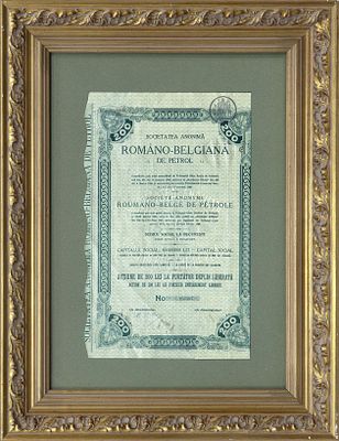 Papel Certificado al portador de 200 acciones de la compa&ntilde;&iacute;a por valor de 200 Lei 