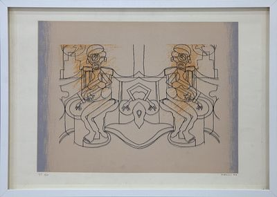 'PERSONAJES'. LUIS GORDILLO (Sevilla, 1934) Serigraf&iacute;a Numerada a l&aacute;piz en el &aacute;ngulo inferior 
