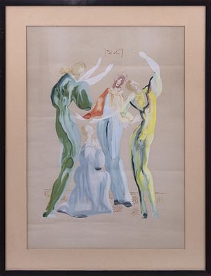 LITOGRAF&Iacute;A "LA DANZA" (1960) DE SALVADOR DAL&Iacute; (Figueras, 1904-1989) FIRMADO EN PLANCHA. Litograf&iacute; 