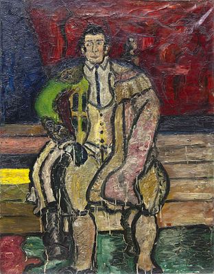 "TORERO Y RETRATO" (S. XX). SEGUIDOR DE BENJAM&Iacute;N PALENCIA &Oacute;leo sobre lienzo El anverso muestra 