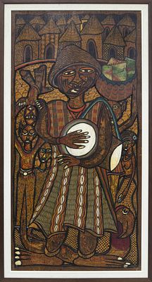 TWINS SEVEN - SEVEN (Kogi, Nigeria 1944 - Ibad&aacute;n, Nigeria 2011) T&eacute;cnica mixta sobre 