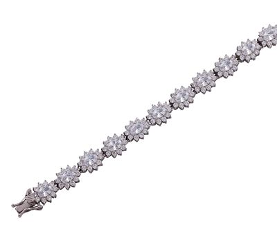 PULSERA EN PLATA DE LEY 925 DE DISE&Ntilde;O CL&Aacute;SICO CON CIRCONITAS. Pulsera realizada en plata de ley 
