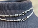 PAIR OF STERLING SILVER BYZANTINE NECKLACES. This lot features a pair of sterling silver Image - 2