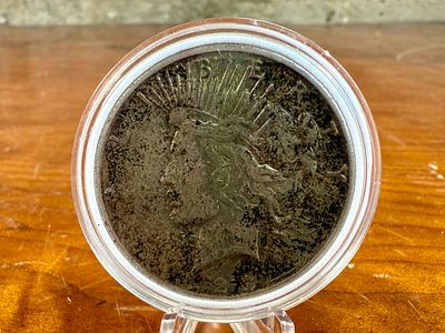 1923 PEACE DOLLAR. This lot features a 1923 Peace dollar, kept in a protective case. A Peace 