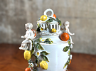 GERMAN CLASSICAL SITZENDORF PORCELAIN URN. An antique Dresden-style German classical Sitzendorf Image - 4
