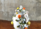 GERMAN CLASSICAL SITZENDORF PORCELAIN URN. An antique Dresden-style German classical Sitzendorf Image - 5