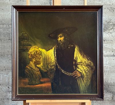 REMBRANDT VAN RIJN, "ARISTOTLE WITH A BUST OF HOMER". "Aristotle with a Bust of Homer", a 