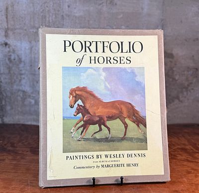 WESLEY DENNIS, "PORTFOLIO OF HORSES". "Portfolio of Horses", a vintage art portfolio with 