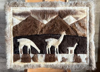 PERUVIAN ALPACA FUR WALL HANGING. This lot features a vintage Peruvian alpaca fur wall hanging 