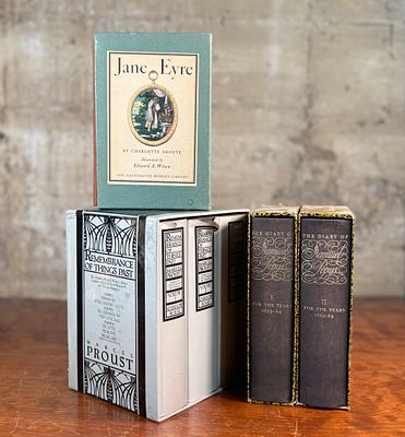 COLLECTIBLE BOXED BOOK SETS - BRONTE, PROUST, PEPYS. This lot features three (3) collectible 