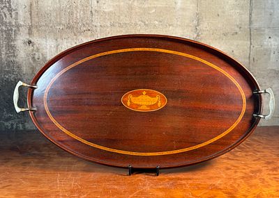 MANNING-BOWMAN & CO., EDWARDIAN BUTLER'S SERVING TRAY. This lot features an early 20th century 