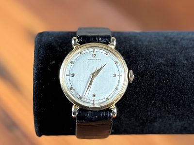 14K GOLD HAMILTON FLEETWOOD WATCH. This lot features a vintage Hamilton "Fleetwood" manual-wind 