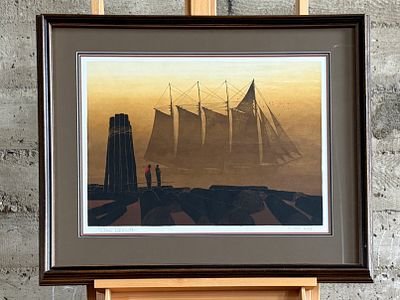 ELTON BENNETT, "OUTWARD BOUND". "Outward Bound", a serigraph by listed artist, Elton Bennett. 
