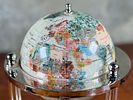 MOTHER OF PEARL & GEMSTONE ROTATING GLOBE. This lot features a mother of pearl and gemstone Image - 2