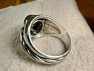 14K GOLD RING WITH STERLING SILVER & ONYX. This lot features a ring made from 14k gold and Image - 4