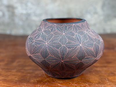 DEBRA WACONDA, POTTERY VESSEL. This lot features a stunning pottery vessel by listed artist 