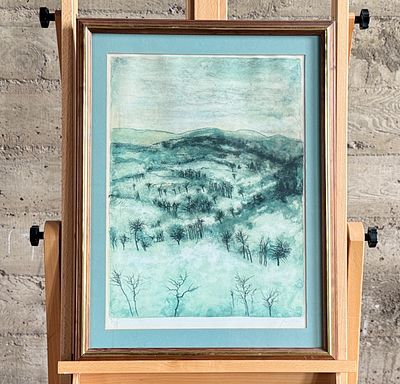 BERNARD GANTNER, "FRENCH WINTER". "French Winter", a limited edition lithograph by listed French 
