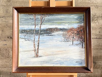 M. SHORE, ORIGINAL LANDSCAPE ON BOARD. This lot features an original oil on board, signed lower 