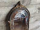 VICTORIAN ARCHED WALL MIRROR. This lot features a Victorian arched wall mirror with an ornate Image - 1