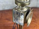 BRASS CARRIAGE LANTERN. This lot features an antique brass carriage lantern with a conical base Image - 3